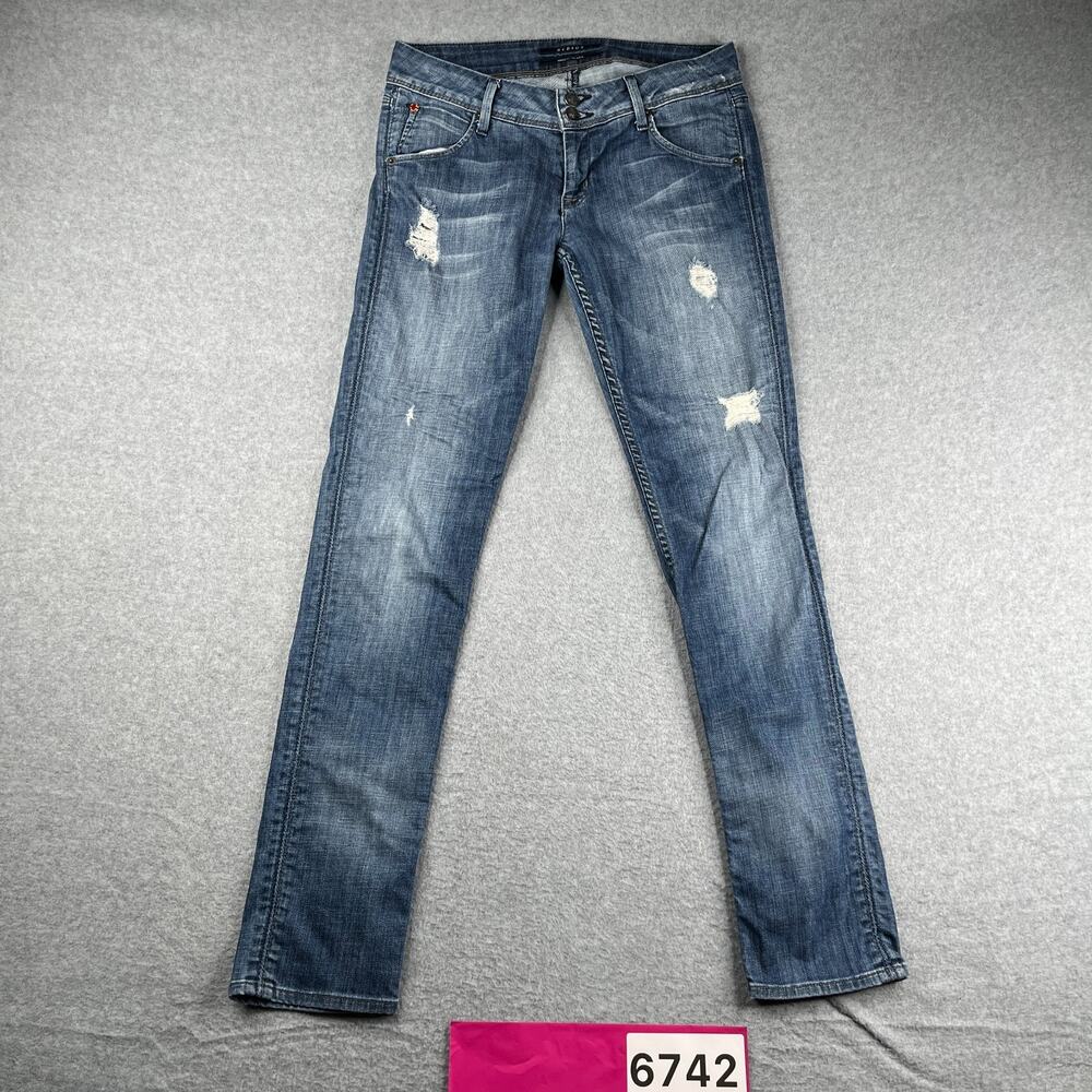 Hudson Jeans Denim Womens Size 28 Blue Double Button Casual Distressed
